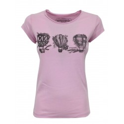 EMPATHIE T-shirt donna mezza manica rosa mod S2100108 100% cotone MADE IN ITALY