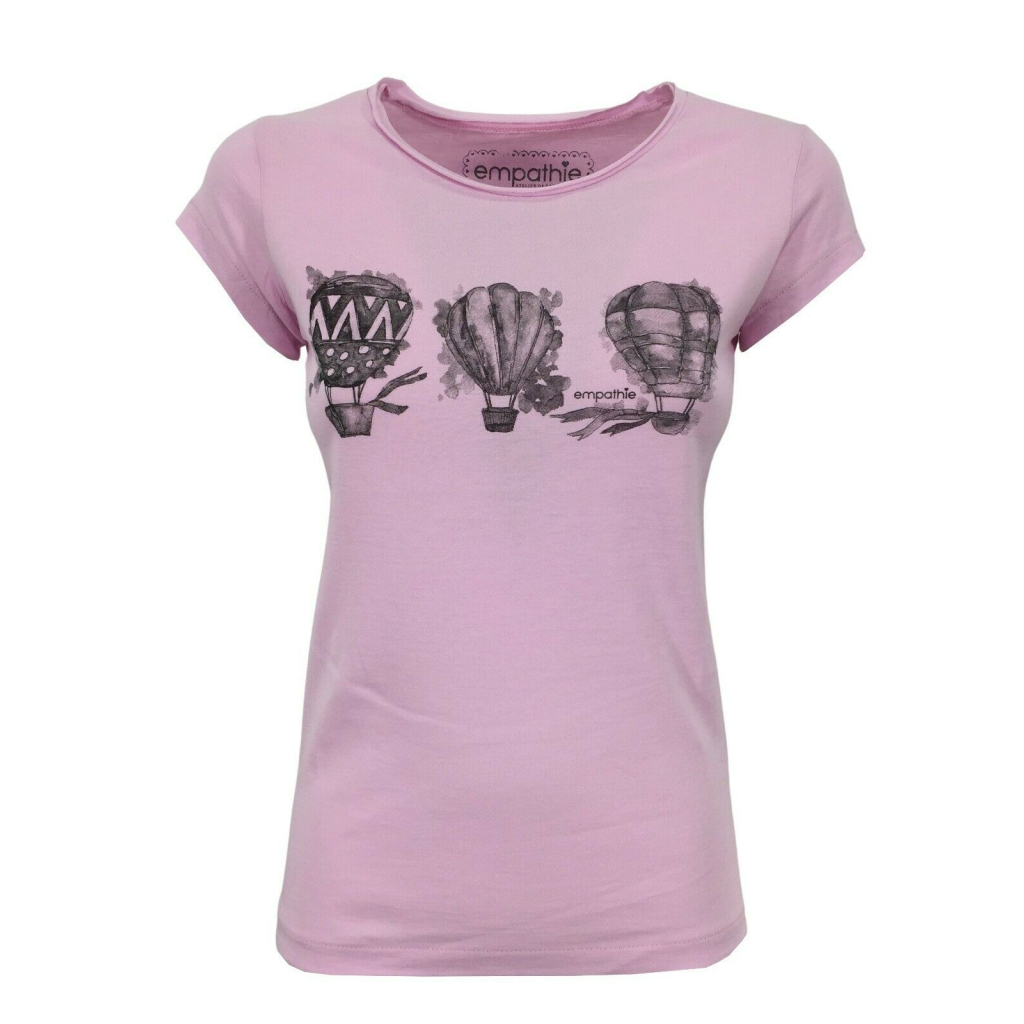 EMPATHIE T-shirt donna mezza manica rosa mod S2100108 100% cotone MADE IN ITALY