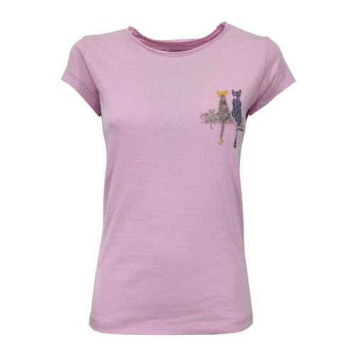 EMPATHIE T-shirt donna mezza manica rosa mod S2100103 100% cotone MADE IN ITALY