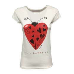 EMPATHIE T-shirt donna mezza manica bianca mod S2100106 100% cotone MADE IN ITALY