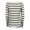 SEMICOUTURE woman cream blue striped shirt art Y1SC02 100% cotton MADE IN ITALY