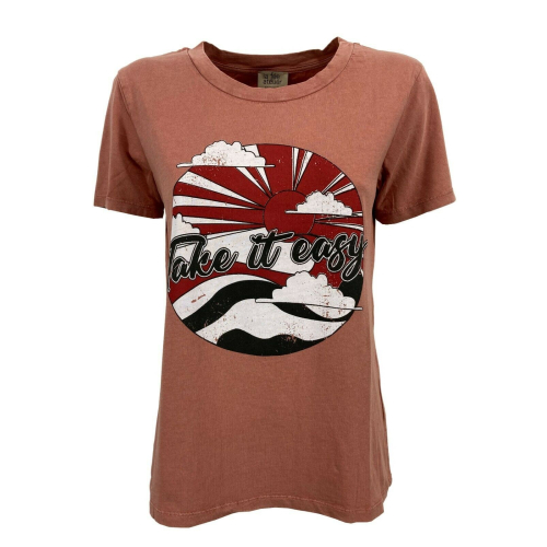 LA FEE MARABOUTEE t-shirt donna  lavaggio used art FA-TS-MAE 100% cotone MADE IN ITALY