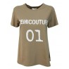 SEMICOUTURE flared woman t-shirt half sleeve art Y1SJ01 100% cotton