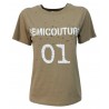 SEMICOUTURE t-shirt donna mezza manica con strass art Y1SJ02 100% cotone