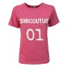 SEMICOUTURE woman half sleeve t-shirt with rhinestones art Y1SJ02 100% cotton