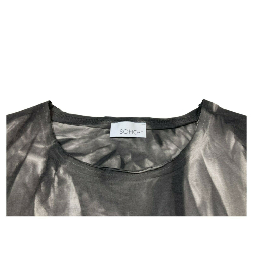 SOHO-T maxi woman t-shirt gray tye and dye art 21SM52 CALI MADE IN ITALY