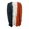 TADASHI maxi woman t-shirt gray / white / orange art TPE214134T JAPAN SWEATER 100% cotton MADE IN ITALY