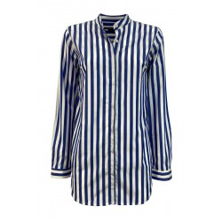 BROUBACK white / blue striped woman shirt JESSY Q72 100% cotton MADE IN ITALY