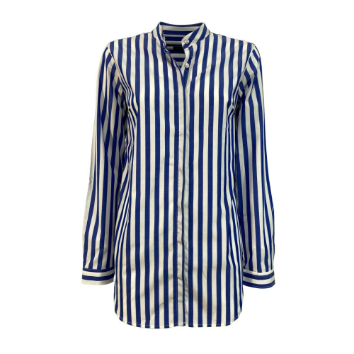 BROUBACK white / blue striped woman shirt JESSY Q72 100% cotton MADE IN ITALY