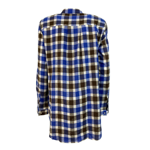 BROUBACK brown / blue / white checkered woman shirt JESSY Q18 MADE IN ITALY