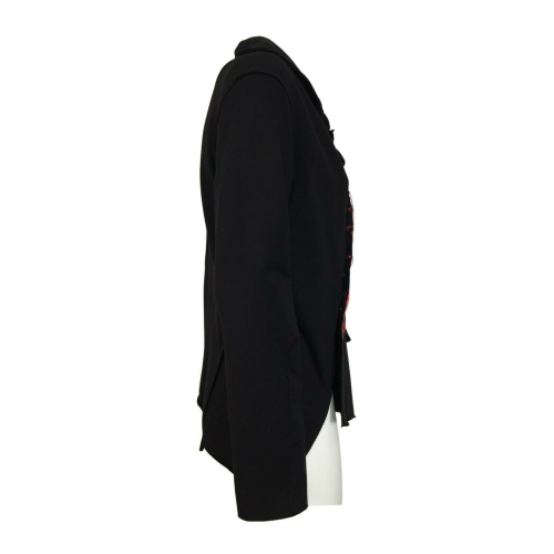 TADASHI black asymmetrical sweatshirt woman jacket art TPE216070RF MADE IN ITALY