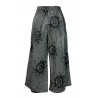 TADASHI woman trousers fantasy gray flowers black / white cropped art TPE215110 MADE IN ITALY