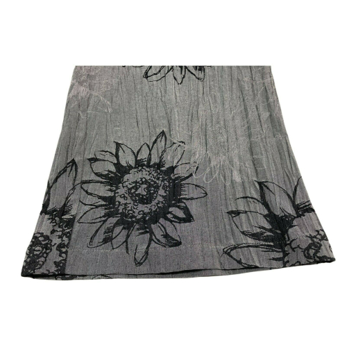 TADASHI woman trousers fantasy gray flowers black / white cropped art TPE215110 MADE IN ITALY