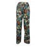 LA FEE MARABOUTEE pantalone donna fantasia celeste/fiori art FA-PA-LAUDE MADE IN ITALY