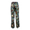 LA FEE MARABOUTEE pantalone donna fantasia celeste/fiori art FA-PA-LAUDE MADE IN ITALY