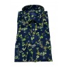 BRANCACCIO blue / green floral patterned man shirt SA00B9 SLIM ALBERT DBR2503