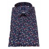 BRANCACCIO blue / red floral patterned man shirt art SA00B9 SLIM ALBERT DBR0802 100% cotton