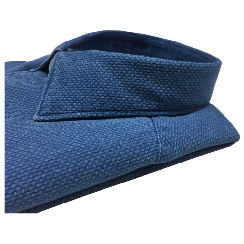 BRANCACCIO camicia uomo manica lunga slim tessuto armaturato colore denim art SA00B2 ALBERT DBB0211