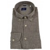 BRANCACCIO camicia uomo button-down tortora melange GN00K1 GOLD NICOLA DBR5314