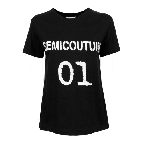 SEMICOUTURE t-shirt donna svasata mezza manica art Y1SJ01 100% cotone