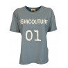 SEMICOUTURE t-shirt donna con rotture sul collo art Y1SJ06 100% cotone