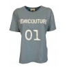 SEMICOUTURE woman t-shirt with breaks on the neck art Y1SJ06 100% cotton