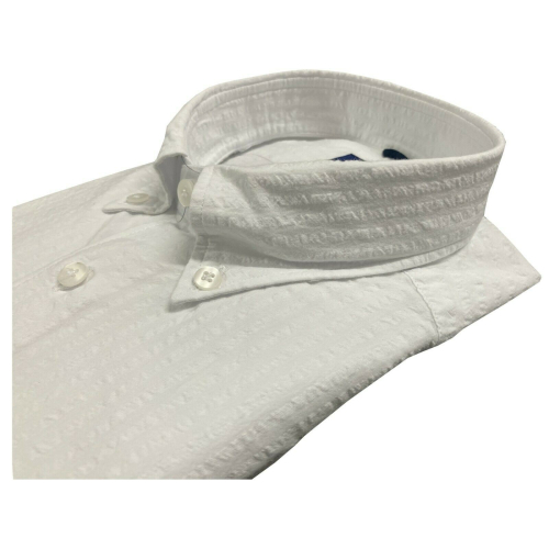 BRANCACCIO man shirt long sleeve bottom-down white embossed GN00B1 GOLD NICOLA DBC0500 100% cotton