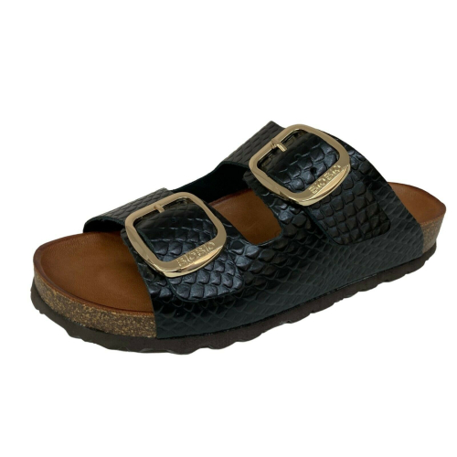 BIO BIO FOOTWEAR sandalo DONNA aperto nero BIO-211-75895 WEKY 100% VEGAN APPROVED