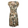 LA FEE MARABOUTEE abito donna fantasia beige/giallo/verde art FA-RO-LALAINA MADE IN ITALY