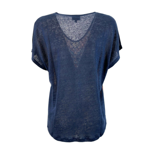 LA FEE MARABOUTEE t-shirt donna fantasia+maglia unita blu art FA-TS-MISSY