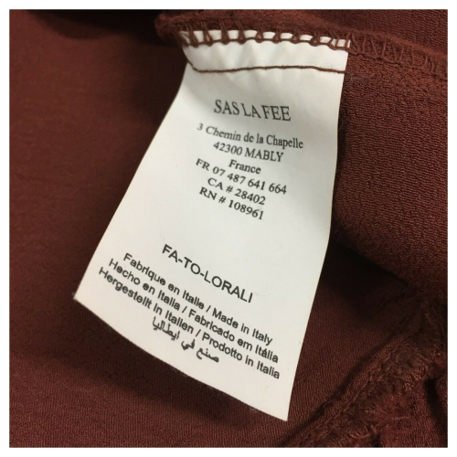 LA FEE MARABOUTEE blusa donna colore mattone FA-TO-LORALI 100% viscosa MADE IN ITALY
