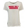 LA FEE MARABOUTEE white women's t-shirt fuchsia print art FA-TS-BELMOND