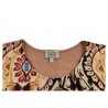 LA FEE MARABOUTEE t-shirt donna bimateriale fantasia+ lino cipria art FA-TS-MYLIANE