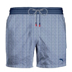 ZEYBRA costume uomo boxer righe bluette AUB074 RIGA SEERSU MADE IN ITALY