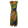 ALDO MARTINS abito donna jersey fantasia multicolor taglio in vita art 5610 CISUS MADE IN SPAIN