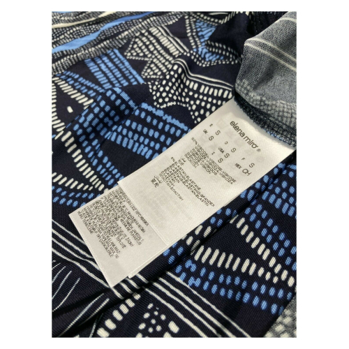 ELENA MIRÒ t-shirt donna mezza manica fantasia blu/grigio art G684L083J 92% viscosa 8% elastan