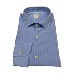 GMF 965 men's shirt with stripes on light blue mod 10.A.L 911119/06 100% cotton