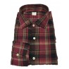 GMF 965 man shirt embossed bordeaux / black squares mod 10.A.L 911 320/01 52% linen 45% cotton 3% elastane