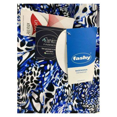 FASHY one-piece swimsuit C cup fantasy blue / black art 22994 01 C MADE IN ITALY