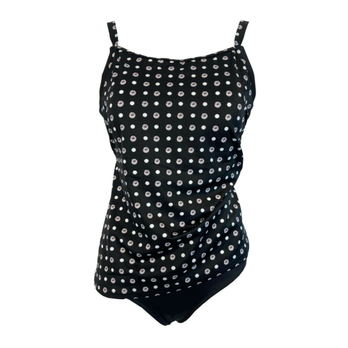 FASHY black / white patterned woman tankini + 12 cm high plain slip art 23861 01 B MADE IN ITALY