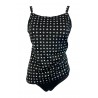 FASHY black / white patterned woman tankini + 12 cm high plain slip art 23861 01 B MADE IN ITALY