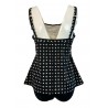 FASHY black / white patterned woman tankini + 12 cm high plain slip art 23861 01 B MADE IN ITALY