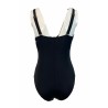 FASHY black one-piece swimsuit with white inserts art 2127 C 80% recycled polyamide 20% elastane