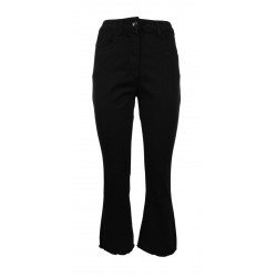 SEMICOUTURE jeans donna nero a trombetta corto Y1SY25 FREDERICK MADE IN ITALY