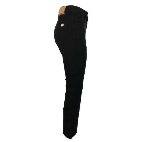 SEMICOUTURE jeans donna nero a trombetta corto Y1SY25 FREDERICK MADE IN ITALY