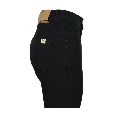 SEMICOUTURE jeans donna nero a trombetta corto Y1SY25 FREDERICK MADE IN ITALY