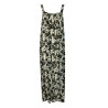 LIVIANA CONTI long woman dress with floral pattern écru / black art L1SU48 MADE IN ITALY