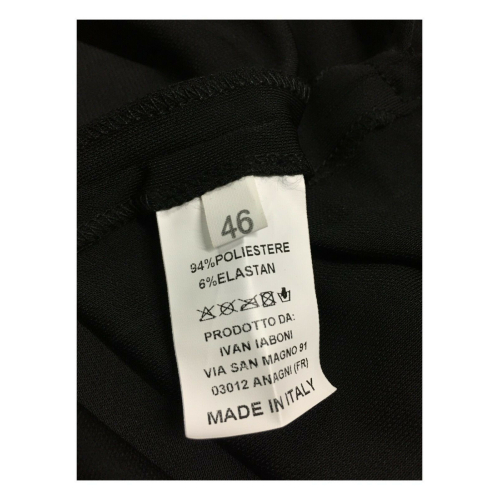 IVAN IABONI woman trousers elastic waist black jersey P9 94% polyester 6% elastane