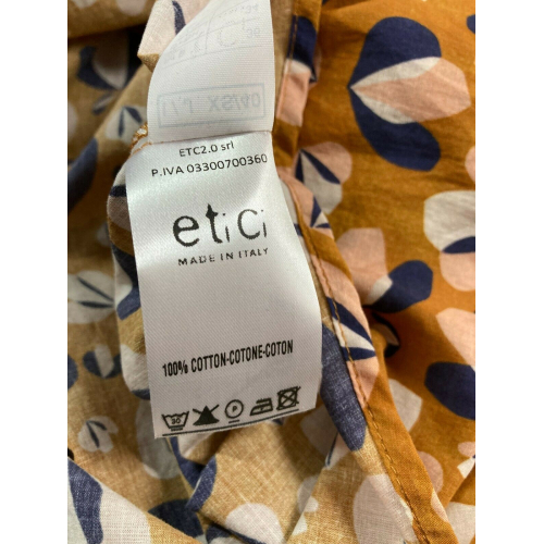 ETiCi honey / blue patterned sleeveless woman dress art A2 / 3670/06 100% cotton MADE IN ITALY