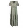 PRET A PORTER VENEZIA long woman dress white / green vichy checks art SUSHI 100% cotton MADE IN ITALY